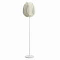 Modern floor lamp Lora with pearl white shade, diam. 40 x H195 cm 