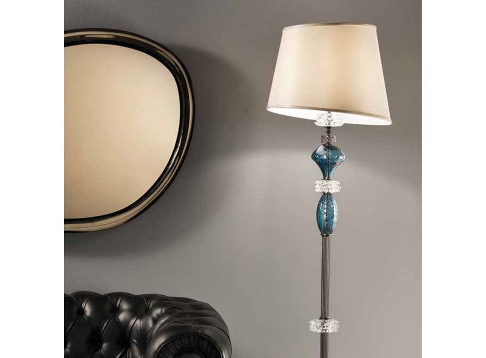 Floor Lamp with Handmade Glass Shade Made in Italy - Saline Viadurini