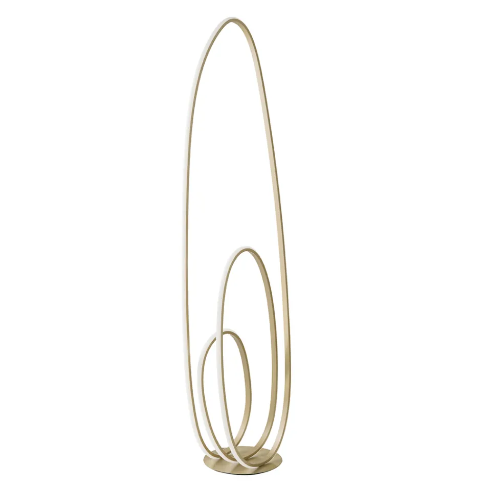 Design Floor Lamp in Gold Finish Painted Metal with LED - Simea Viadurini