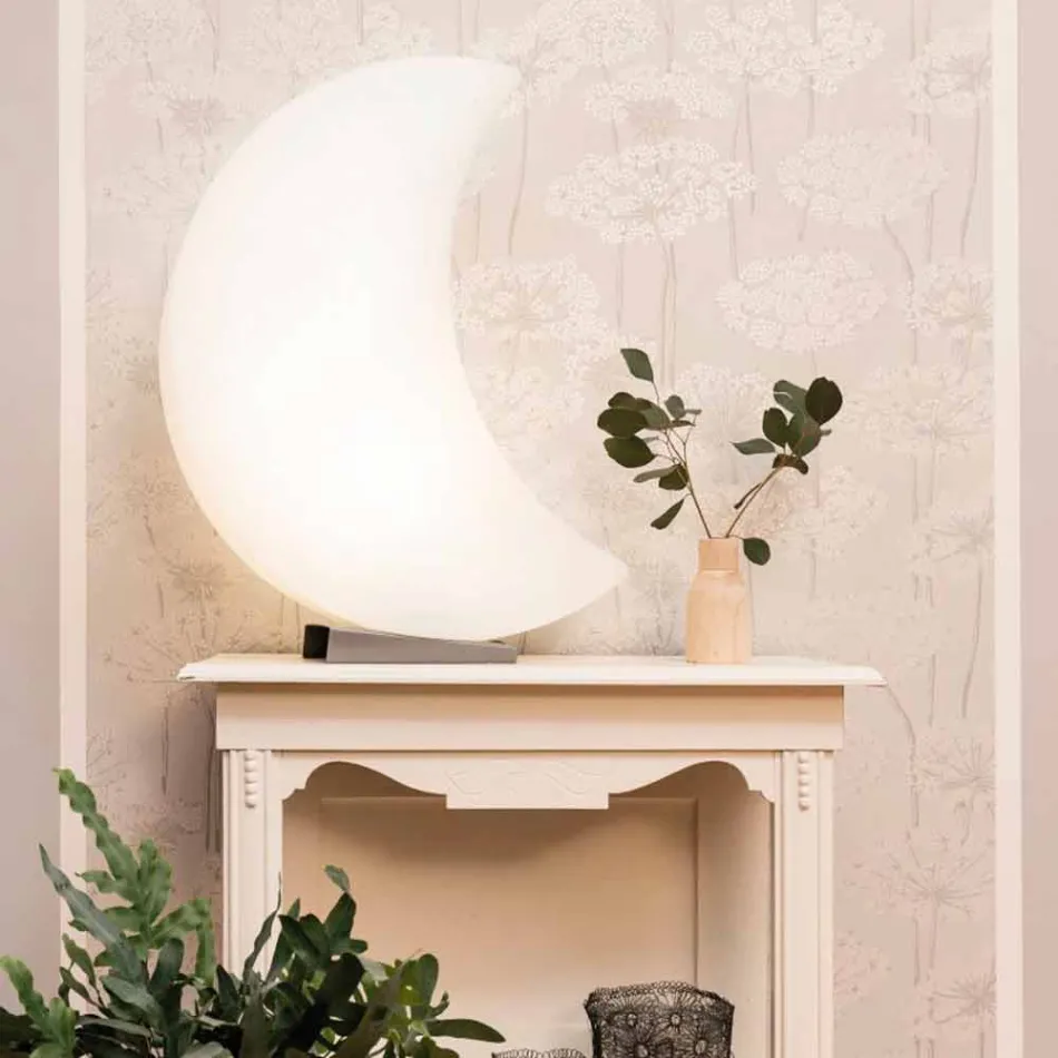 Moon Shape Floor Lamp in Plastic 2 Sizes Modern Design - Lunastar Viadurini