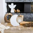 Moon Shape Floor Lamp in Plastic 2 Sizes Modern Design - Lunastar Viadurini