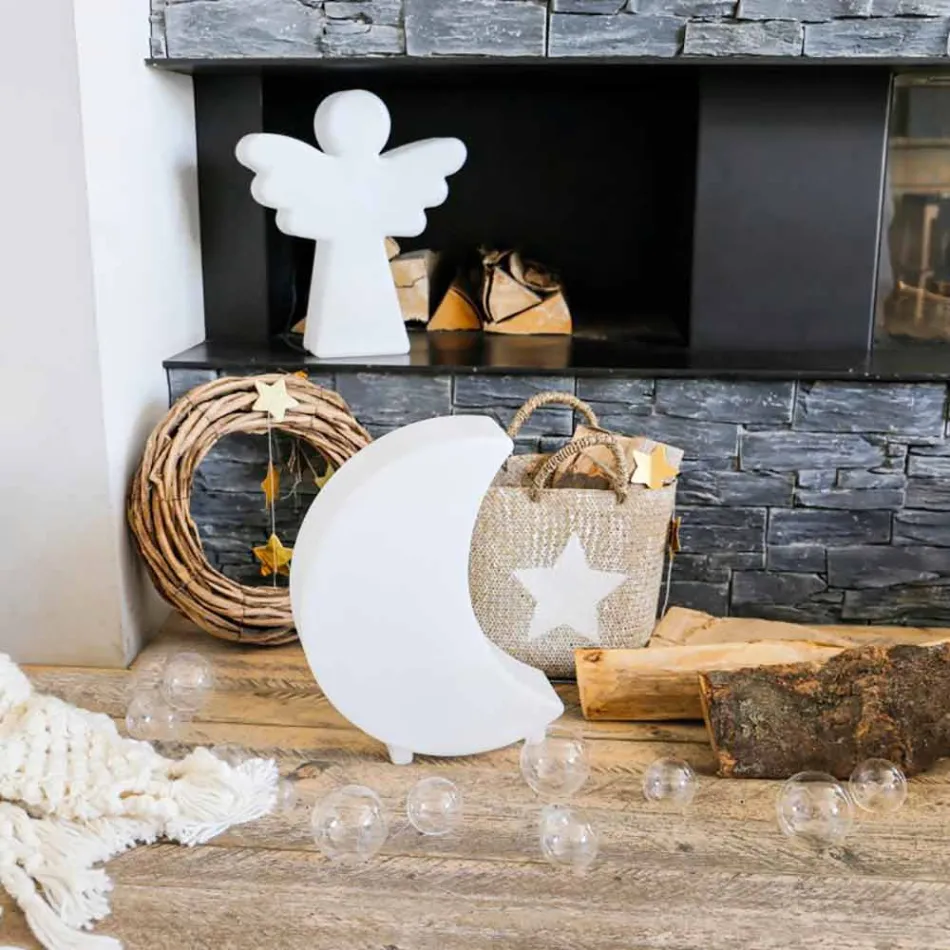 Moon Shape Floor Lamp in Plastic 2 Sizes Modern Design - Lunastar Viadurini