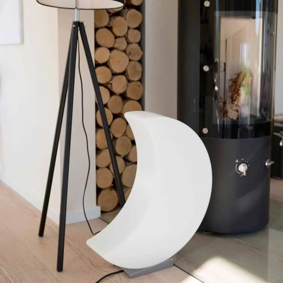 Moon Shape Floor Lamp in Plastic 2 Sizes Modern Design - Lunastar Viadurini