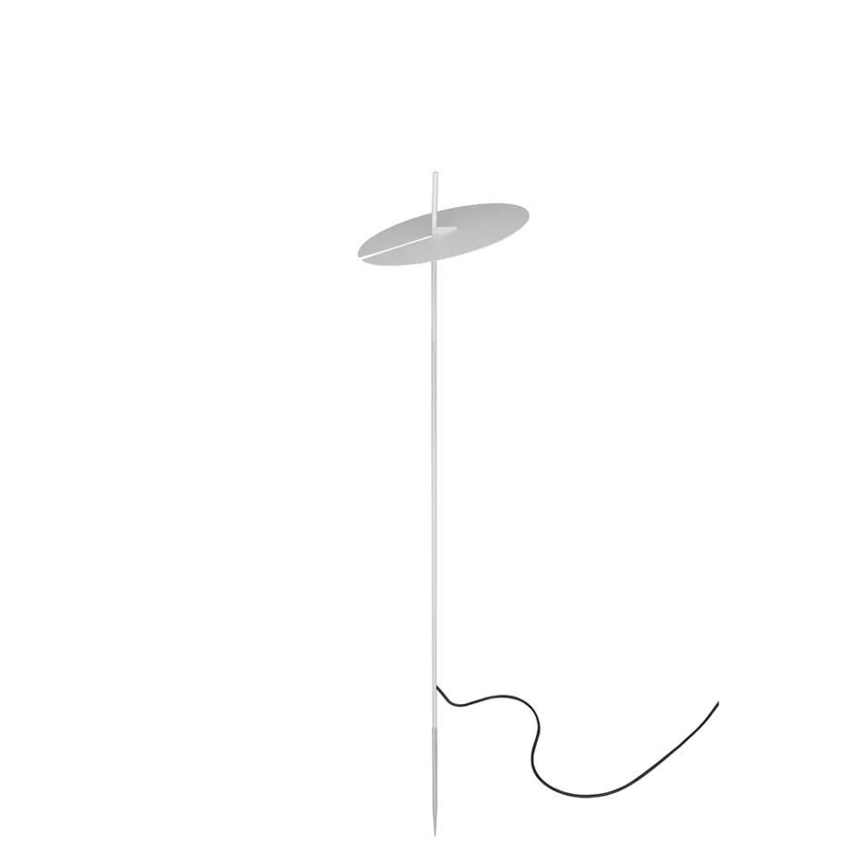 Garden Floor Lamp Aluminum White Design with Water Lily Leaf - Cipriam Viadurini