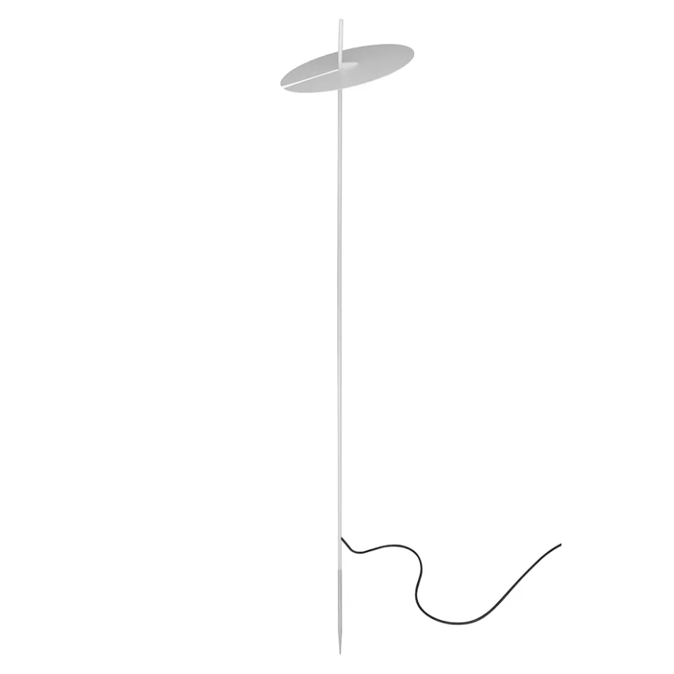 Garden Floor Lamp Aluminum White Design with Water Lily Leaf - Cipriam Viadurini