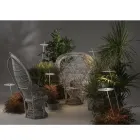 Garden Floor Lamp Aluminum White Design with Water Lily Leaf - Cipriam Viadurini