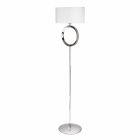 Floor lamp in steel with white lampshade Hmax 149,5cm Moon Viadurini