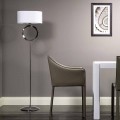 Floor lamp in steel with white lampshade Hmax 149,5cm Moon