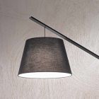 Metal Floor Lamp with Fabric Covered Lampshade - Rivella Viadurini