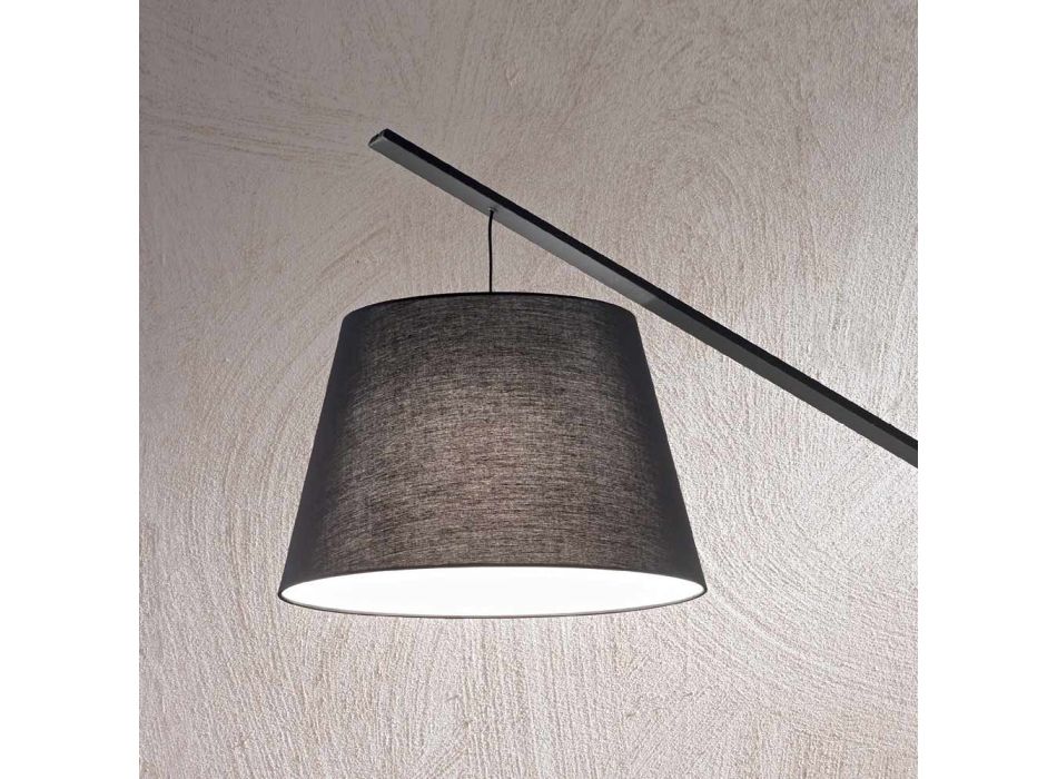 Metal Floor Lamp with Fabric Covered Lampshade - Rivella Viadurini