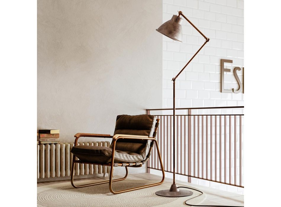 Floor Lamp in Brass and Iron with Vintage Style Joint - Loft by Il Fanale Viadurini