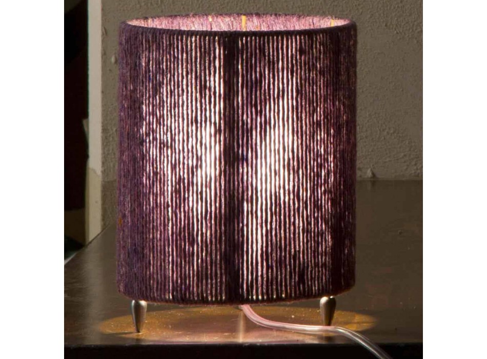 Floor lamp in brass and colored wool made in Italy Evita Viadurini