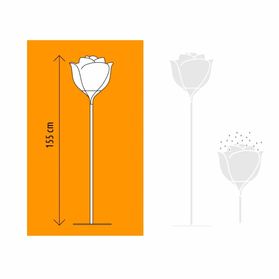 Flower Design Plastic Floor Lamp for Outdoor - Baby Love by Myyour Viadurini