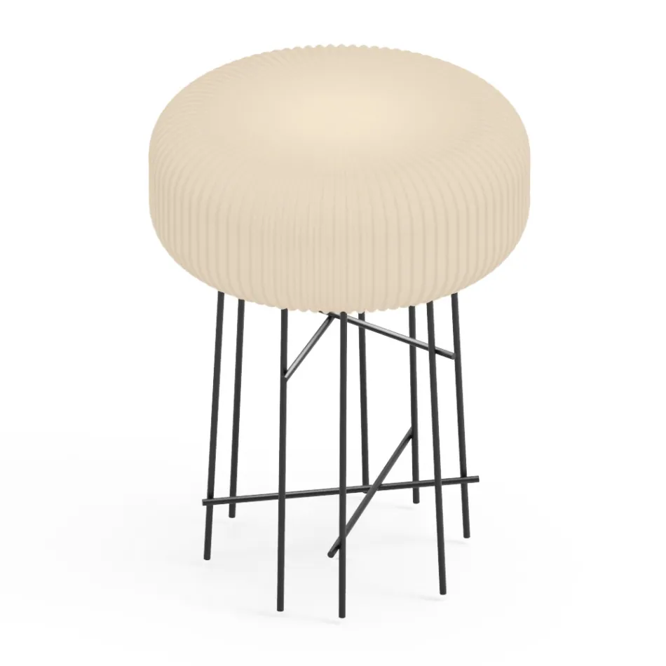 Alabaster Polyethylene Outdoor Floor Lamp Made in Italy - Disco Viadurini