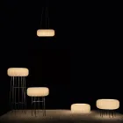 Alabaster Polyethylene Outdoor Floor Lamp Made in Italy - Disco Viadurini