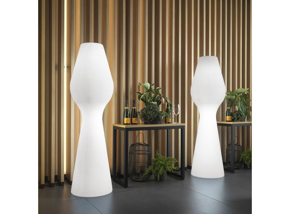 Floor Lamp in White Polyethylene with LED Made in Italy - Reyes Viadurini