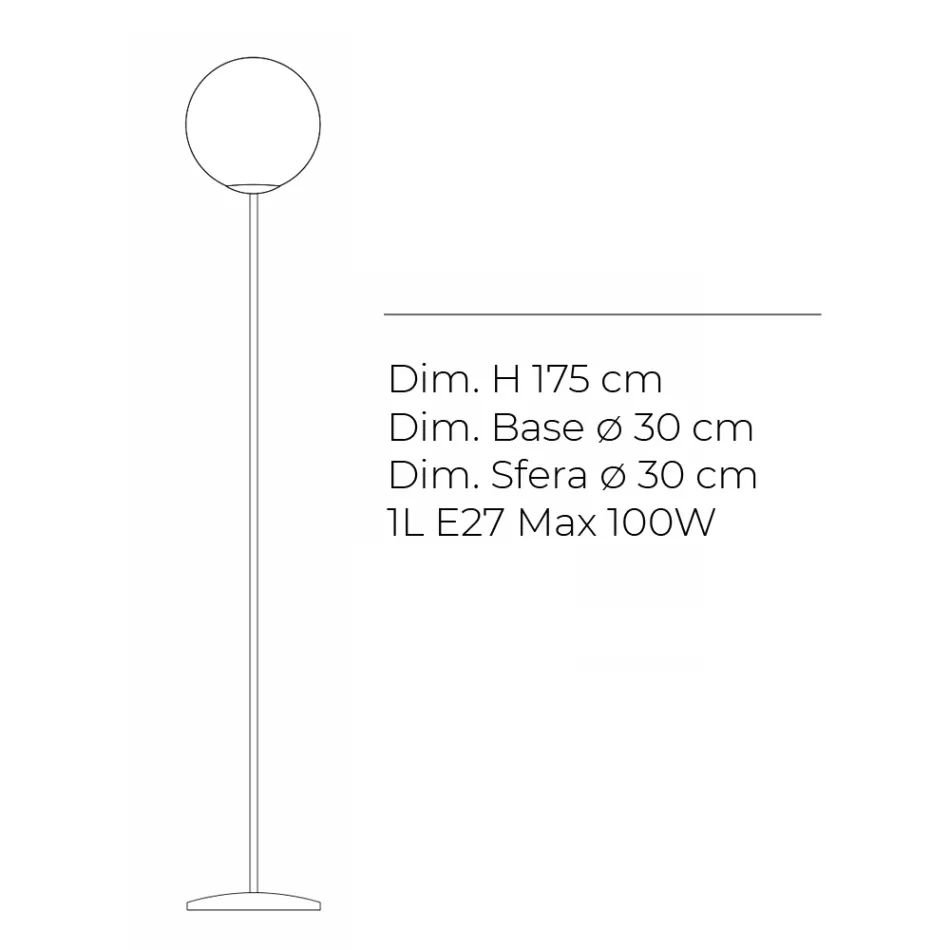 Althea Floor Lamp in Polished or Satin-Finish Cased Glass Made in Italy Viadurini