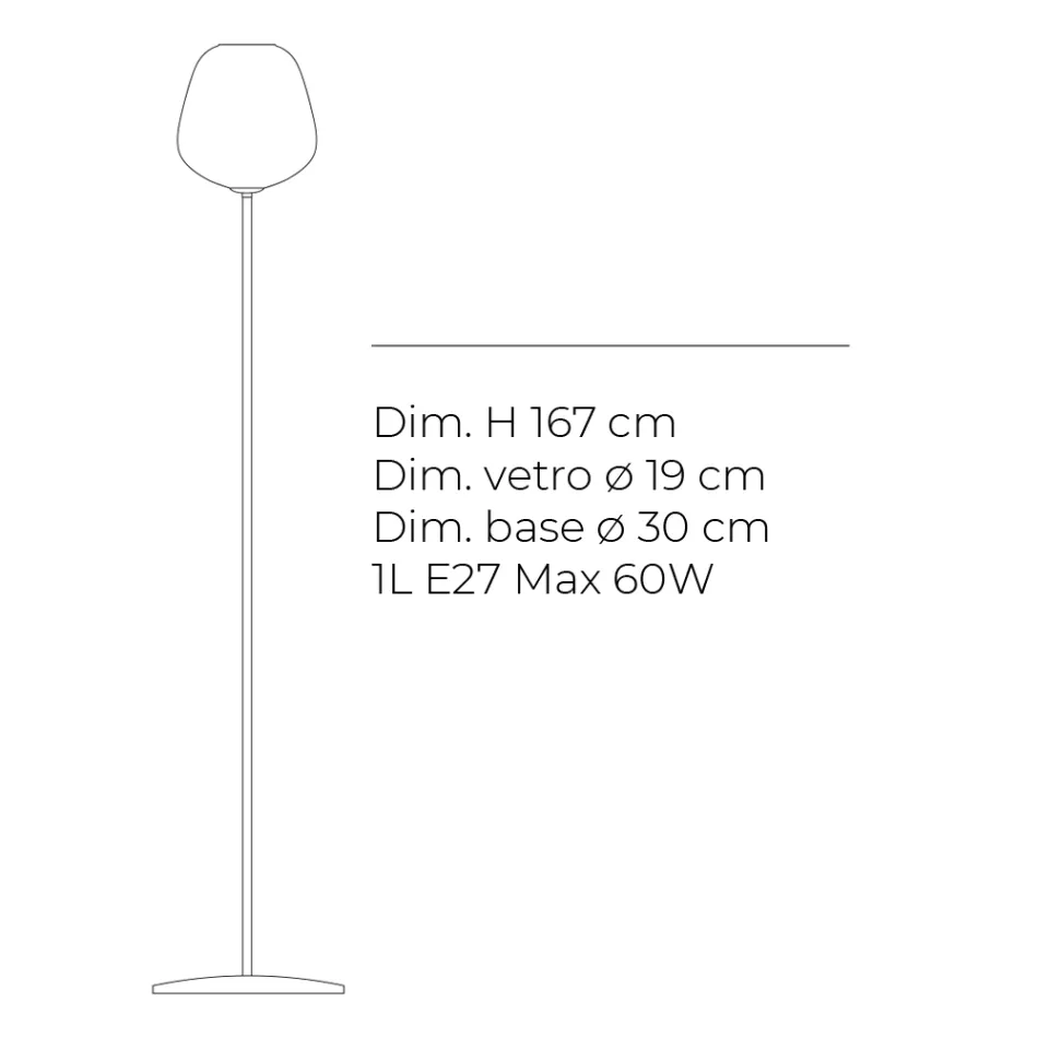 Floor Lamp in Cased or Transparent Glass Made in Italy - Elisia Viadurini