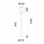 Floor Lamp Outdoor High Street Lamp in Brass and Glass - Loggia by Il Fanale Viadurini