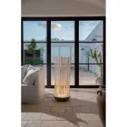Led Floor Lamp in Gray Technopolymer and White Pvc Rods - Touch Viadurini