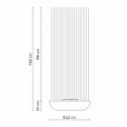 Led Floor Lamp in Gray Technopolymer and White Pvc Rods - Touch Viadurini