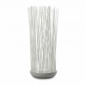 Led Floor Lamp in Gray Technopolymer and White Pvc Rods - Touch
