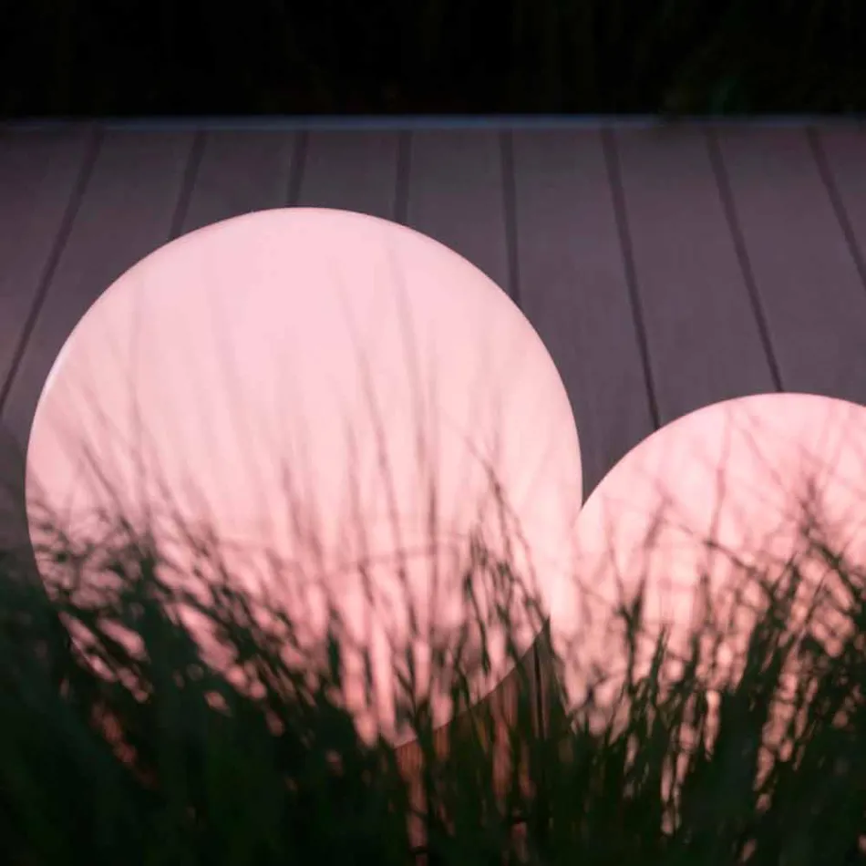 Multicolored Led Floor Lamp in White Plastic, Round Design - Globostar Viadurini