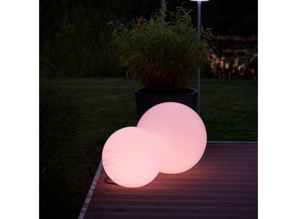Multicolored Led Floor Lamp in White Plastic, Round Design - Globostar Viadurini