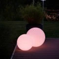 Multicolor Led Floor Lamp in White polyethylene, Round Design - Globostar