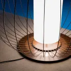 Floor or Support Lamp in White or Bronze Metallic Wire - Lantern Viadurini