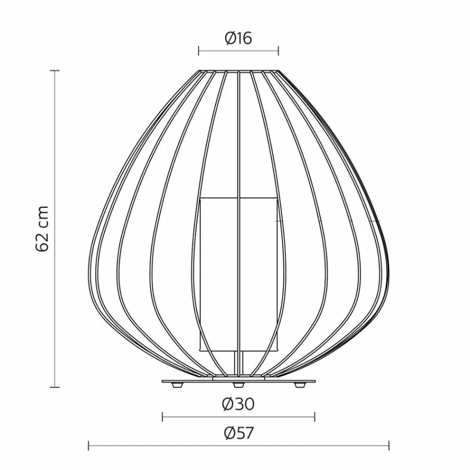 Floor or Support Lamp in White or Bronze Metallic Wire - Lantern Viadurini