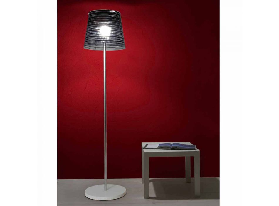 Floor lamp, anti-reflective lampshade and colored decoration, Shana H183cm Viadurini