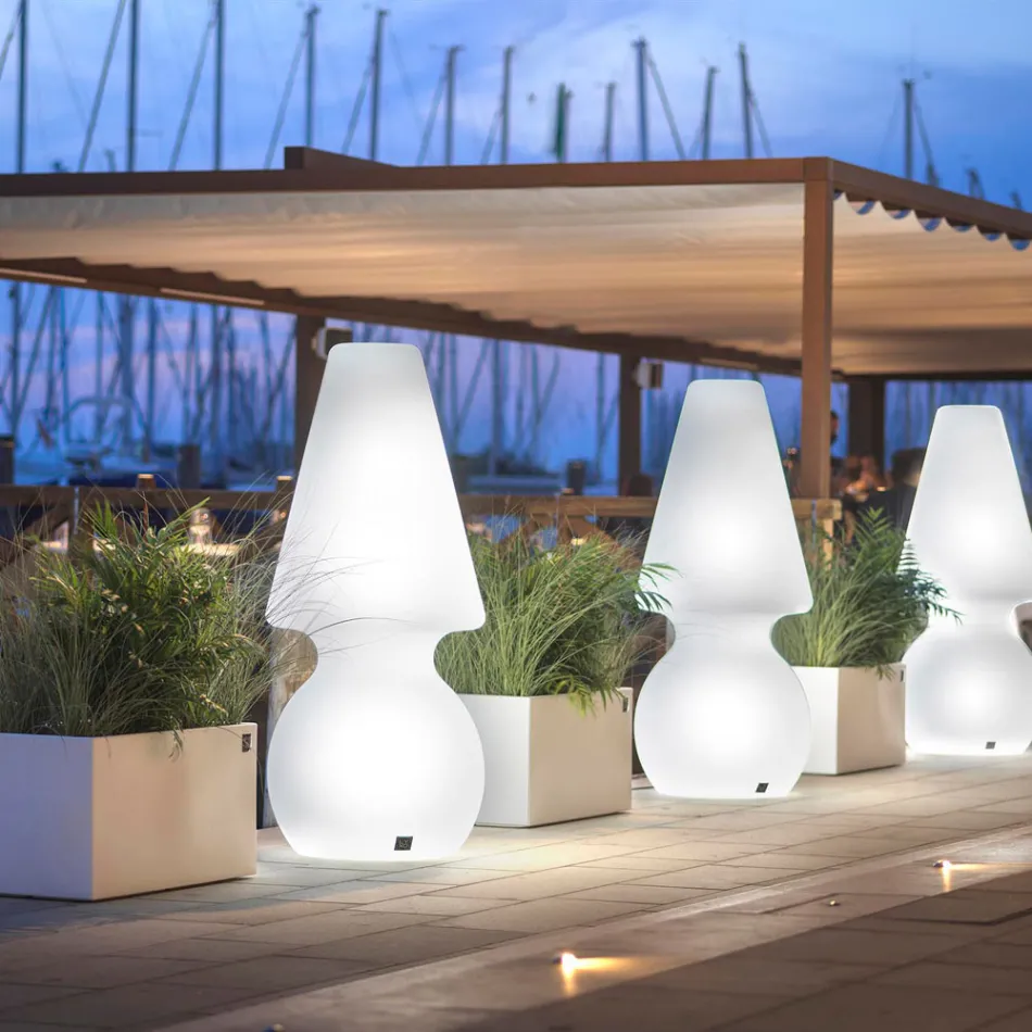 Alvarez Outdoor Floor Lamp with LED Light in Polyethylene Made in Italy Viadurini