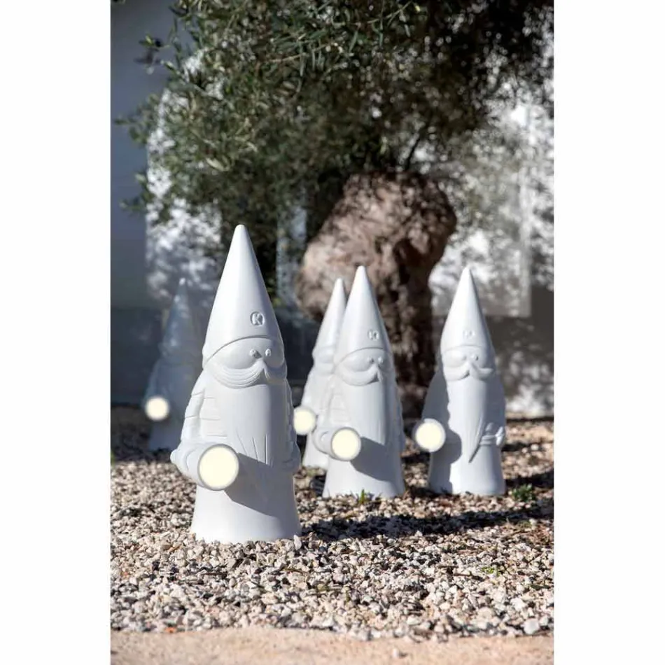 Outdoor Led Floor Lamp in White Technopolymer Modern Design - Nano Viadurini