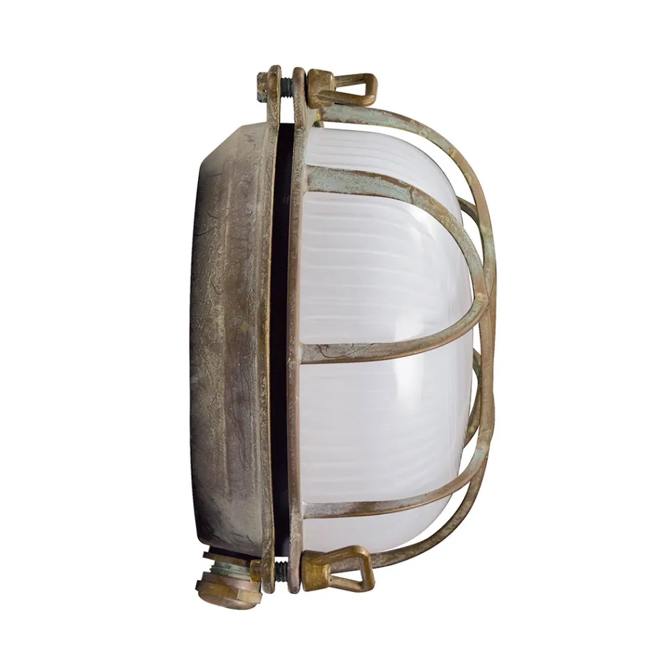 Decorative Outdoor Lamp in Brass with Opal/Clear Glass - Mermaid Viadurini