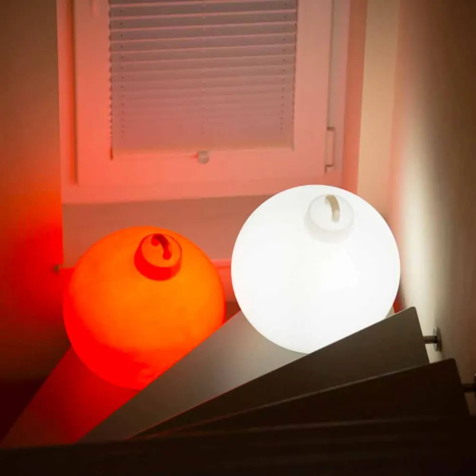 Indoor or Outdoor Decor Lamp Red, White Christmas Ball - Pallastar Viadurini