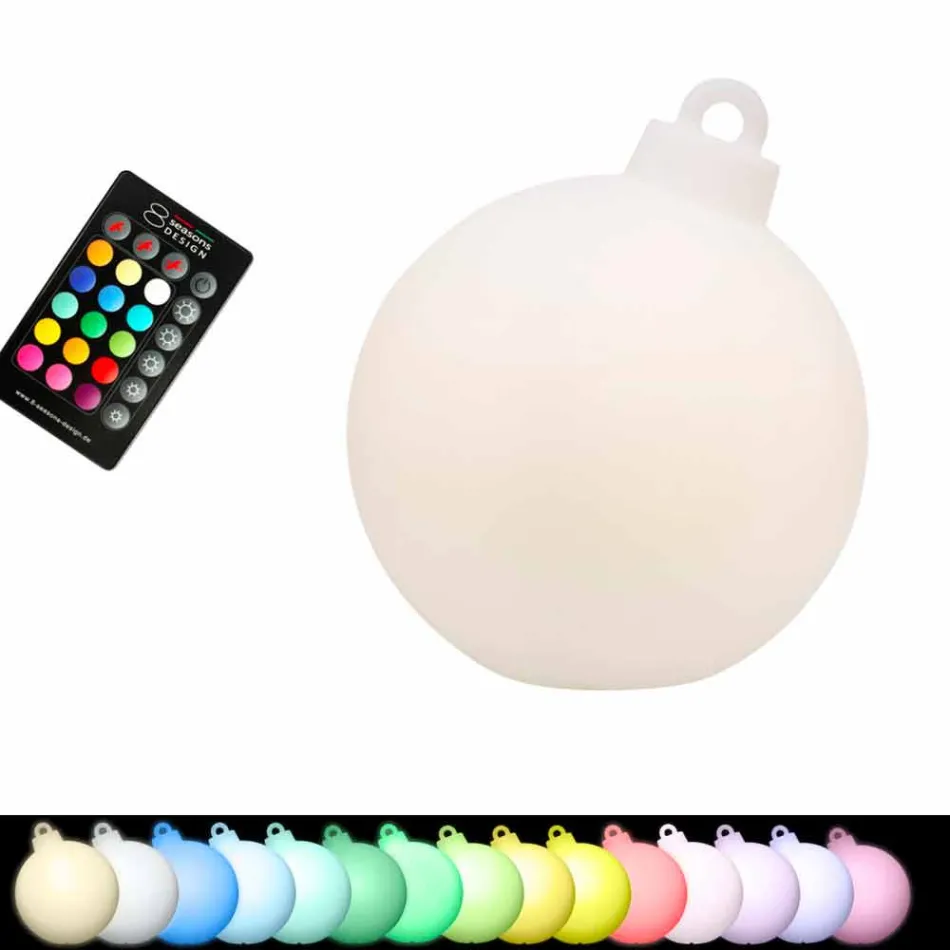 Indoor or Outdoor Decor Lamp Red, White Christmas Ball - Pallastar Viadurini