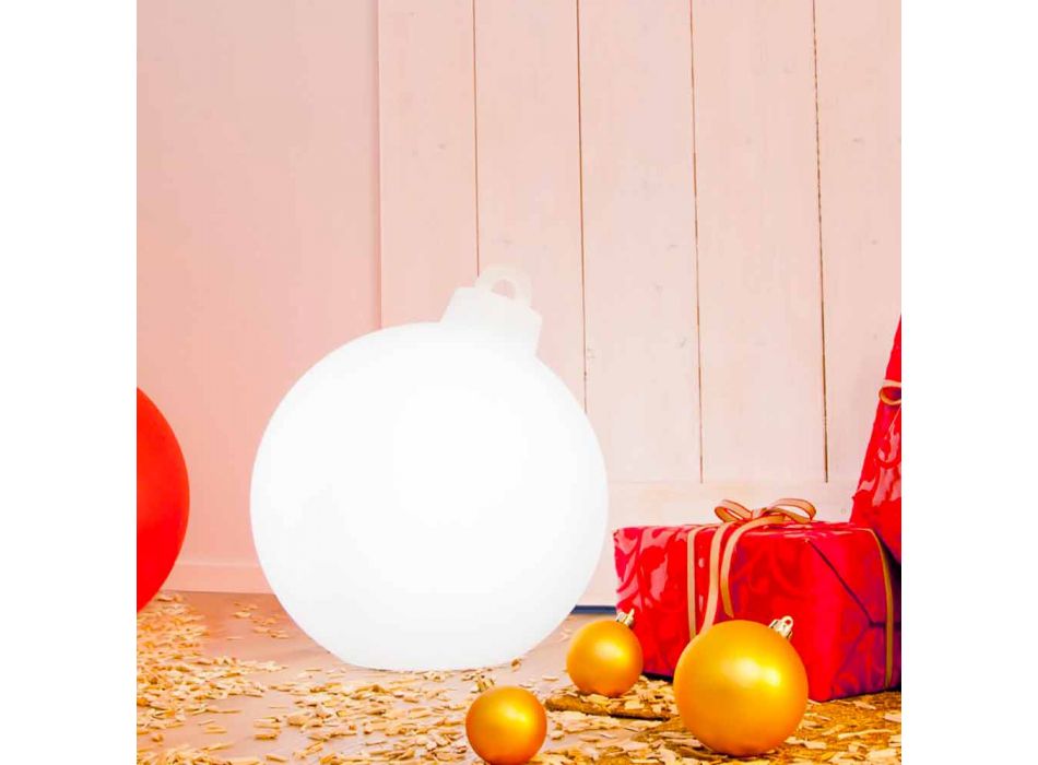 Indoor or Outdoor Decor Lamp Red, White Christmas Ball - Pallastar Viadurini