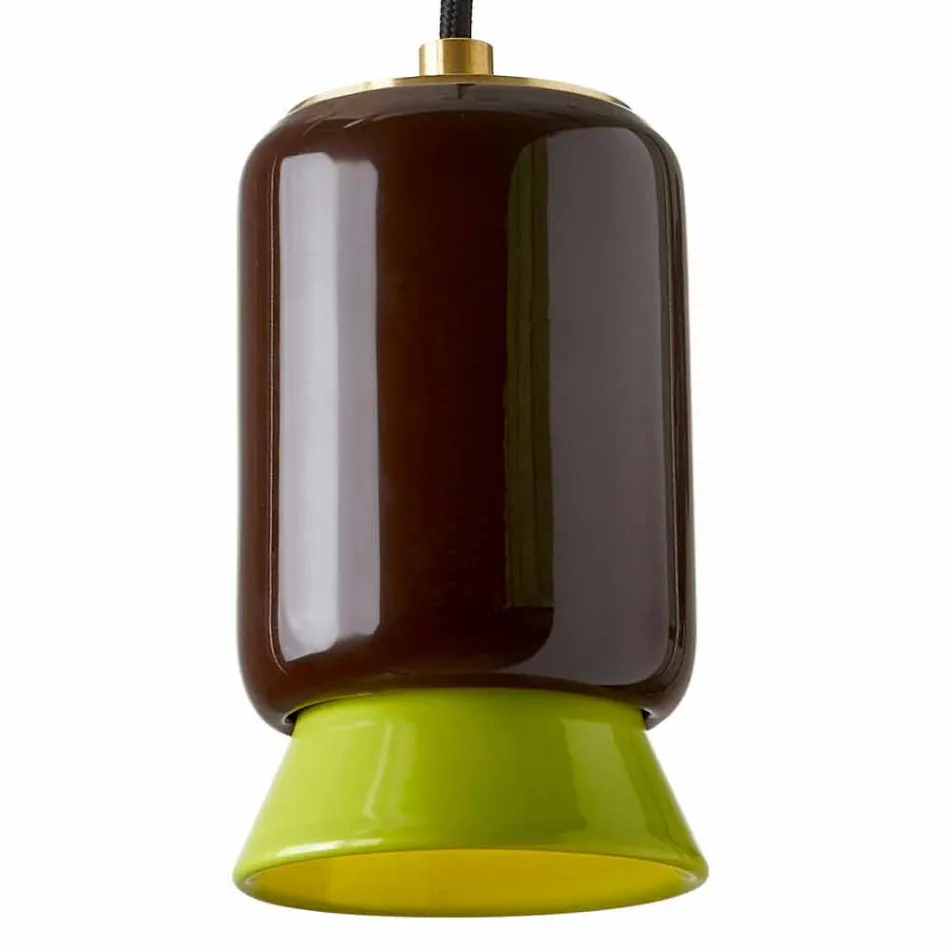 Suspension lamp in colored ceramic made in Italy Asia Viadurini