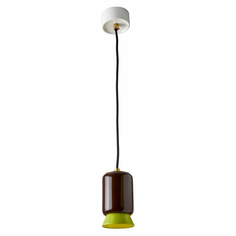Suspension lamp in colored ceramic made in Italy Asia Viadurini