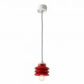 Design pendant lamp in red ceramic made in Italy Asia
