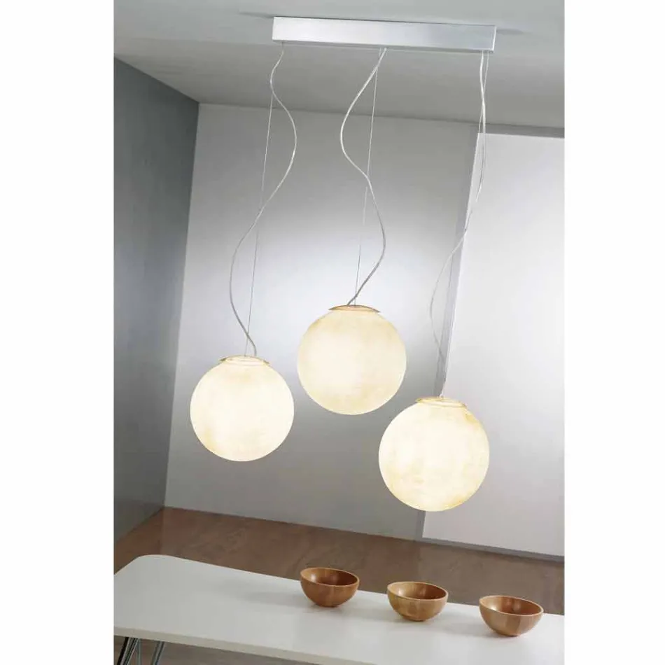 In-es.artdesign Tre Lune suspension design lamp in nebulite Viadurini