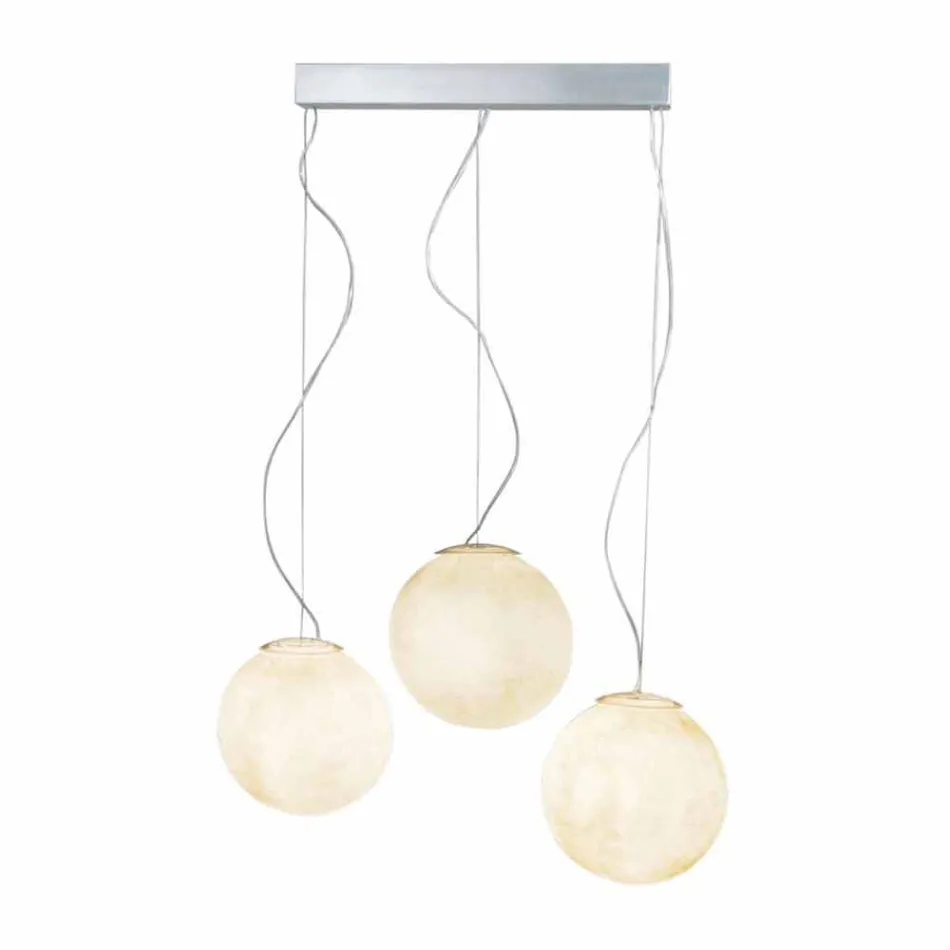 In-es.artdesign Tre Lune suspension design lamp in nebulite Viadurini