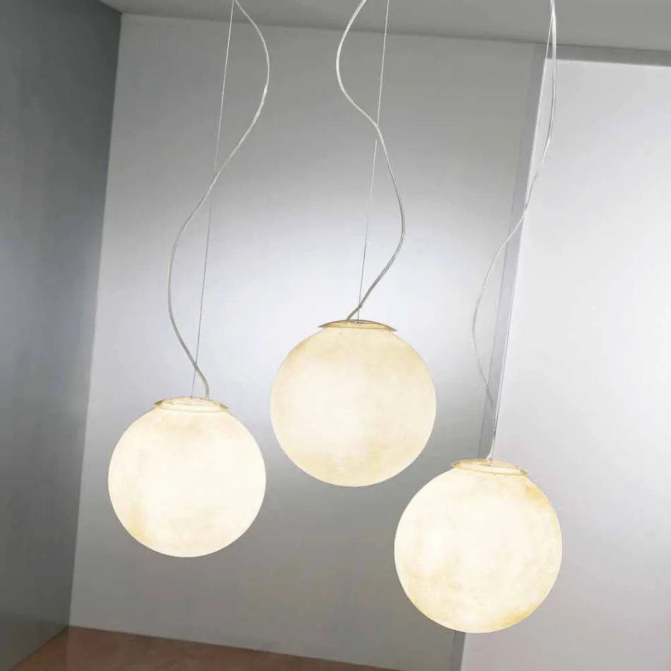 In-es.artdesign Tre Lune suspension design lamp in nebulite Viadurini