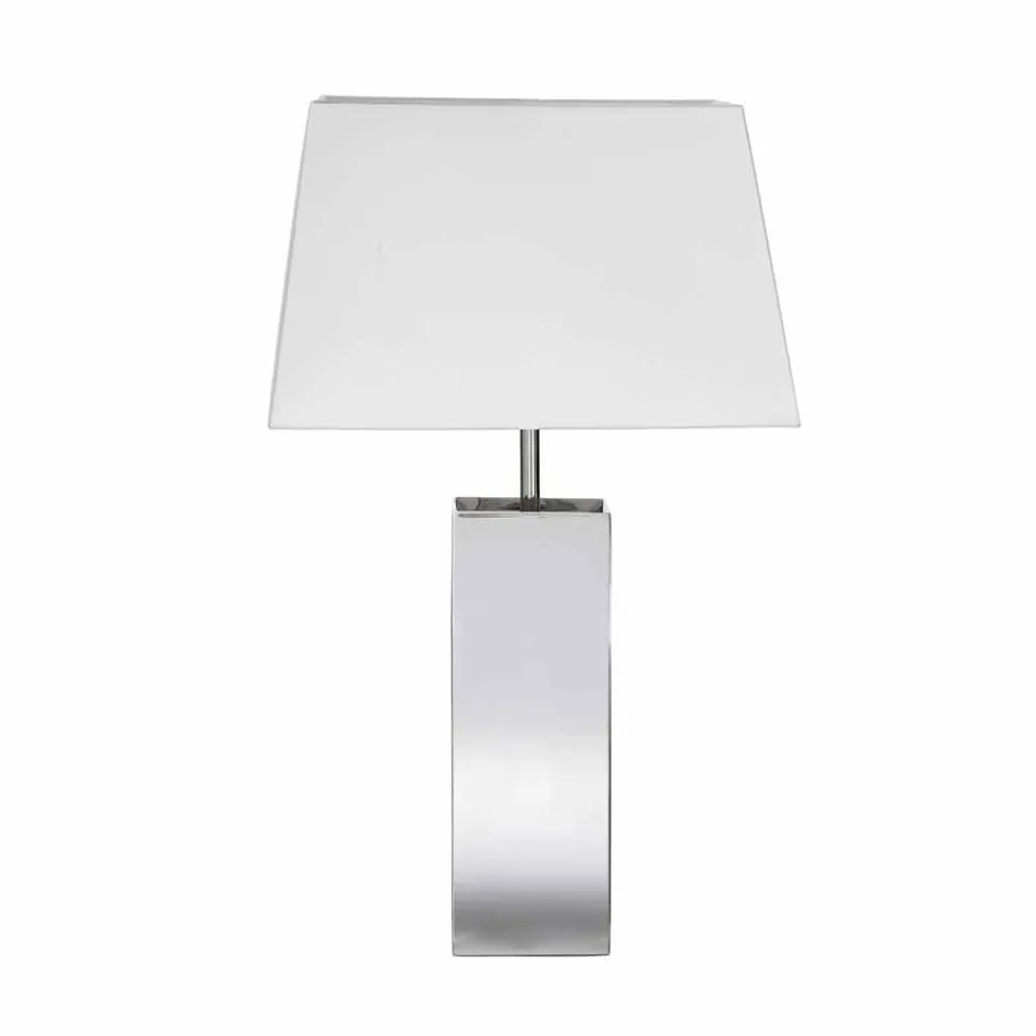 Modern table lamp in steel and white Renna lampshade Viadurini