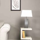 Modern table lamp in steel and white Renna lampshade Viadurini