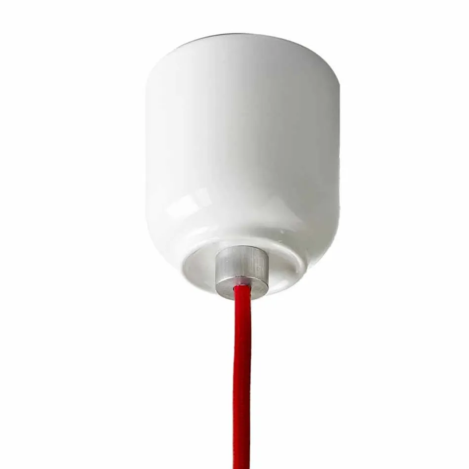 Suspended design lamp in ceramic and aluminum made in Italy Asia Viadurini