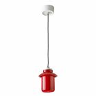 Design lamp suspended in red ceramic made in Italy Asia Viadurini