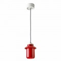 Design lamp suspended in red ceramic made in Italy Asia