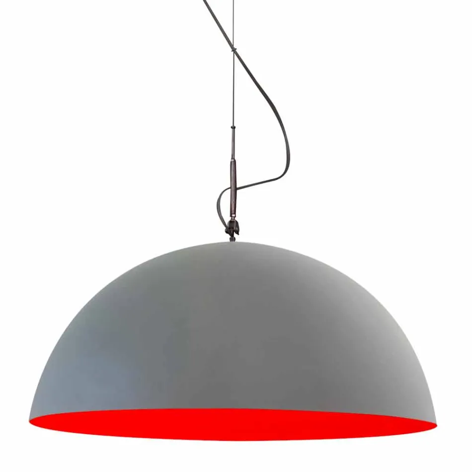 Suspended design lamp In-es.artdesign Mezza Luna Cement varnish Viadurini